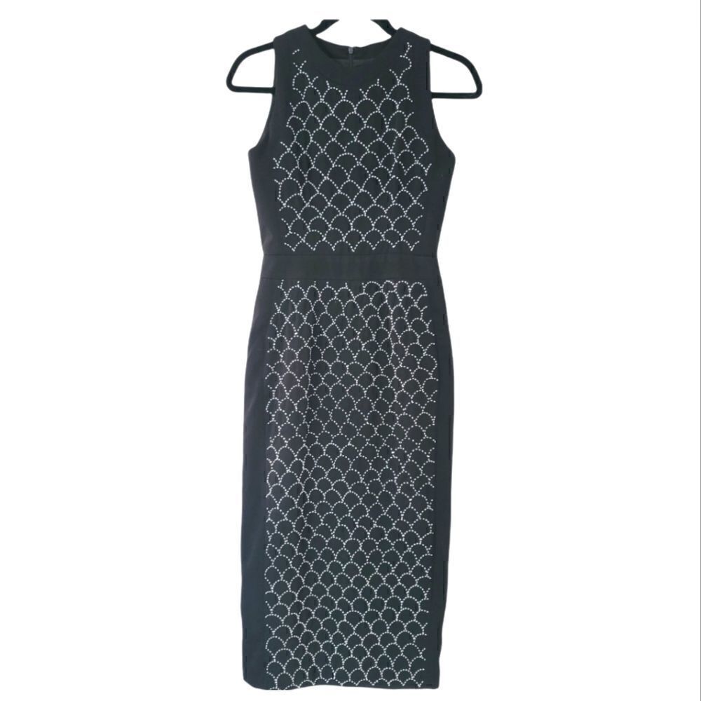 Vone black embellished midi dress